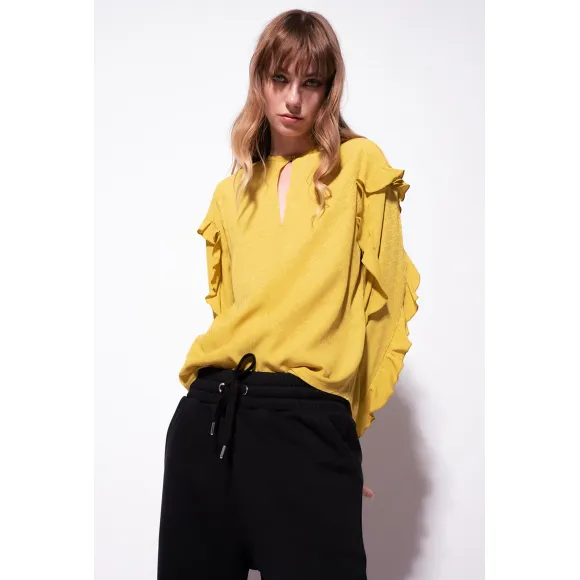 品蔻/Pinko 徽标提花真丝罩衫 1G18FBA01PU23