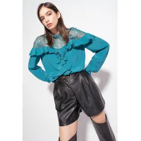 品蔻/Pinko 蕾丝装饰真丝单西 1G18FD8889VA3