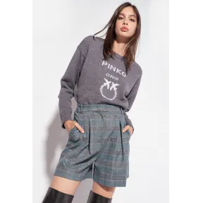 品蔻/Pinko 威尔士亲王格纹法兰绒短裤 1G18G5A07PEN7