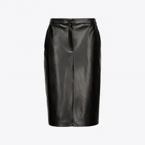 品蔻/Pinko 皮革效果中长半裙 1G18K77105Z99