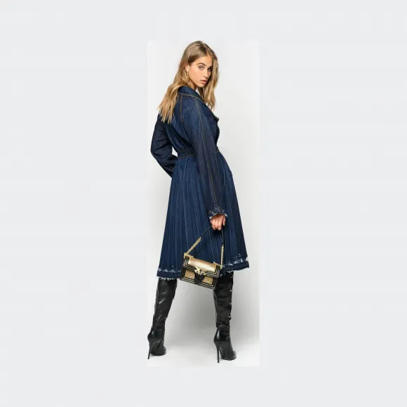 品高/Pinko 蓝色 LEAH STIFF斜纹牛仔布风衣 1J10B5Y5PUF92