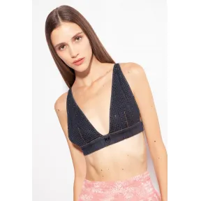 品蔻/Pinko 水钻装饰丹宁软杯文胸 1J1110A0C6G56