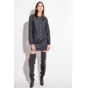 品蔻/Pinko 绗缝丹宁迷你半裙 1J1116A0A4F92