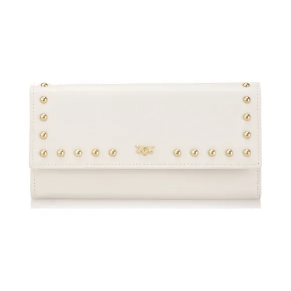 品高/Pinko 银色 GREY BRUGHIERA翻盖大号钱包 1P21B7Y5EUI09