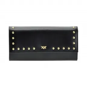 品高/Pinko LIMOUSINE BLACK BRUGHIERA翻盖大号钱包 1P21B7Y5EUZ99