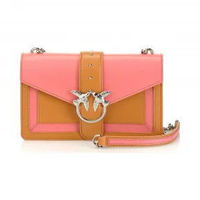品高/Pinko 棕褐色 珊瑚色 LOVE EVOLUTION链条+肩带单肩包 1P21BZY5FFLR3