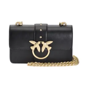 品高/Pinko LIMOUSINE BLACK MINI LOVE SIMPLY 4丝质小牛皮链条单肩包 1P21EDY5FFZ99