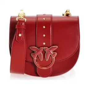 品高/Pinko CYLCIST 红色 ROUND LOVE简约真丝小牛皮表带单肩包 1P21EFY5FFR40