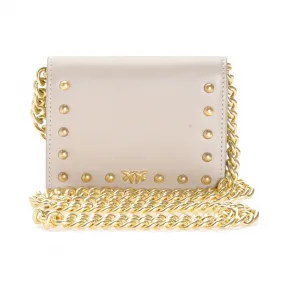 品高/Pinko 米色 BALTIMORE丝质小牛皮小牛皮信用卡夹（带链） 1P21EMY5FFD08