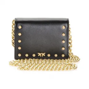 品高/Pinko LIMOUSINE BLACK BALTIMORE丝质小牛皮小牛皮信用卡夹（带链） 1P21EMY5FFZ99