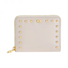 品高/Pinko 米色 底特律M丝质小牛皮拉链钱包 1P21EQY5FFD08