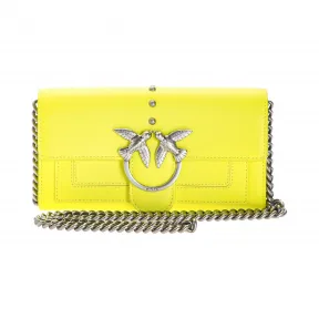 品高/Pinko 黄色 休斯敦丝质感小牛皮钱包 1P21ERY5FFH72