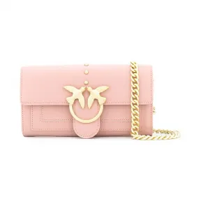 品高/Pinko  粉红色 牛皮 链条包 1P21ER-Y5FFQ19