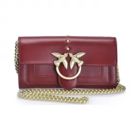 品高/Pinko CYLCIST 红色 休斯敦丝质感小牛皮钱包 1P21ERY5FFR40