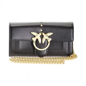 品高/Pinko LIMOUSINE BLACK 休斯敦丝质感小牛皮钱包 1P21ERY5FFZ99