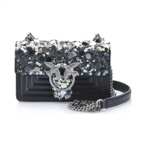 品高/Pinko 迷你LOVE SEQUIN 2刺绣紧身胸衣+叠层纳帕链+肩包 1P21FQY5UDIEH