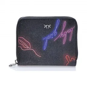 品高/Pinko BLACK/玫红色/BLUE GARY M鱼子酱皮革拉链钱包 1P21G4Y5L8ZPV