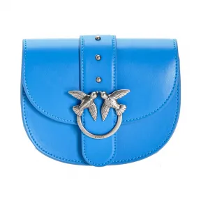 品高/Pinko 淡蓝色 宝贝圆爱简单丝质小牛皮链子+肩带单肩包 1P21HUY5FFF23