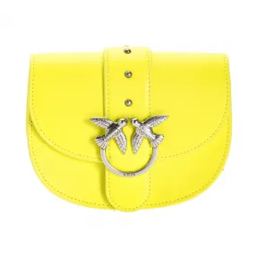 品高/Pinko 黄色 宝贝圆爱简单丝质小牛皮链子+肩带单肩包 1P21HUY5FFH72