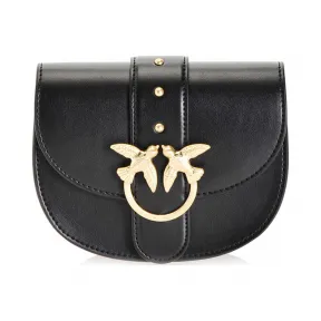 品高/Pinko LIMOUSINE BLACK 宝贝圆爱简单丝质小牛皮链子+肩带单肩包 1P21HUY5FFZ99