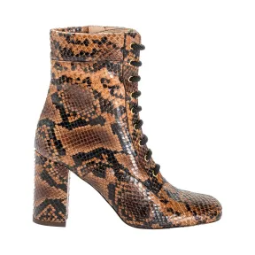 品高/Pinko 蟒蛇纹印花皮革及踝靴 1P21YM-Y6QKCM1