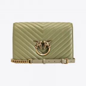 品蔻/Pinko Classic Love Bag Click 人字斜纹手袋 1P22UQA03ZU86Q