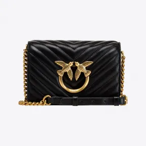 品蔻/Pinko Mini Love Bag Click 人字斜纹手袋 1P22URA03ZZ99Q