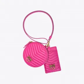 品蔻/Pinko Necklace Mini Love Bag 人字斜纹手袋 1P22XSA03ZP01Q