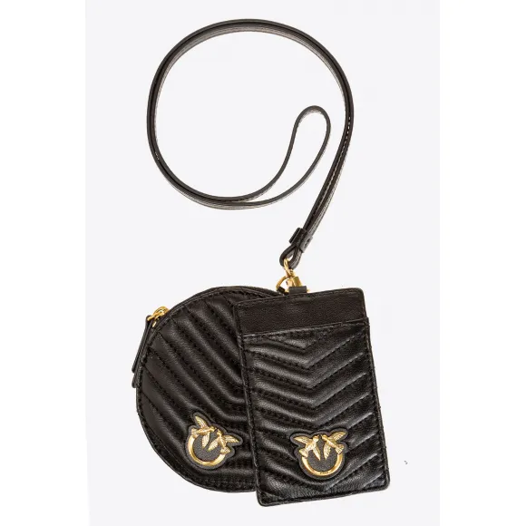 品蔻/Pinko Necklace Mini Love Bag 人字斜纹手袋 1P22XSA03ZZ99Q