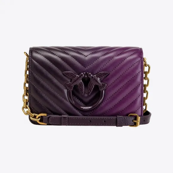 品蔻/Pinko Mini Love Bag Click Shaded 人字斜纹手袋 1P22Y5A06RWWAB