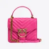 品蔻/Pinko Mini Love Bag Top Handle 人字斜纹手袋 1P22YJA03ZP01Q