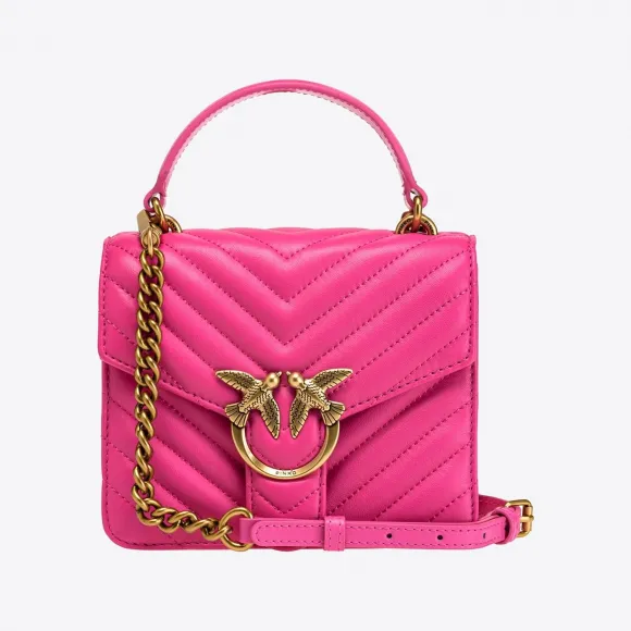 品蔻/Pinko Mini Love Bag Top Handle 人字斜纹手袋 1P22YJA03ZP01Q