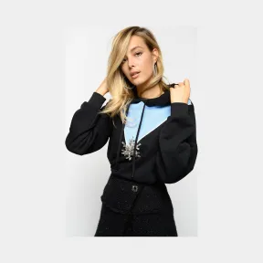 品高/Pinko 黑色 蓝色 圣丹尼斯轻质棉羊毛卫衣 1Q100B6340ZE2