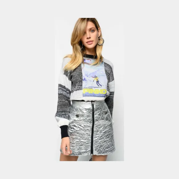 品高/Pinko 银色 GREY UL子缝技术拉姆é短裙 1Q101A7833I17