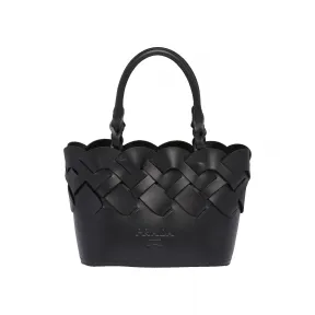 普拉达/Prada 编织图案皮革托特包 1BG318-2DI4-F0002