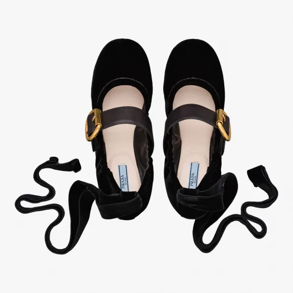 普拉达/Prada 黑色  芭蕾舞鞋 1F055H 3H9Z F0002