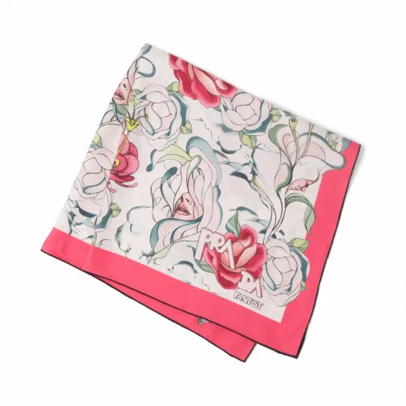 普拉达/Prada Fantasy 花卉印花丝巾 1FF001-1NKA-F0384