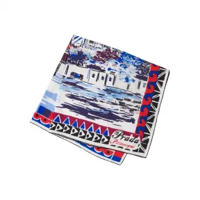 普拉达/Prada Pittoresque 巴黎城市印花丝巾 1FF001 2A92 F0124