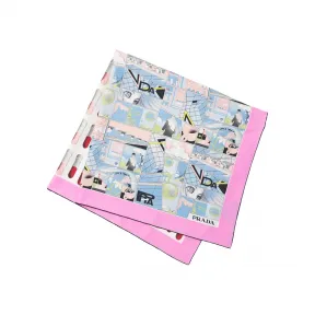 普拉达/Prada Double Match 唇膏和漫画印花丝巾 1FF001-2DHB-F0BIQ