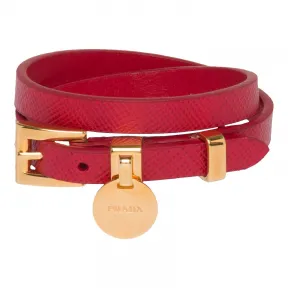 普拉达/Prada My Character Saffiano 皮革手环 1IB279-EXP-F068Z