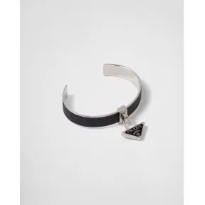 普拉达/Prada 金属和Saffiano 皮革手环 1IB375-053-F0632