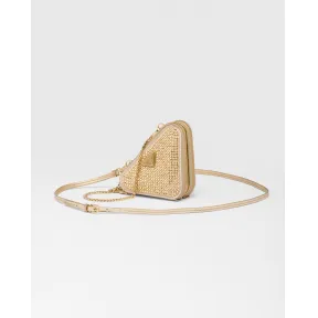 普拉达/Prada 装饰元素缎面和皮革迷你手拿包 1NR015-2AWL-F0522