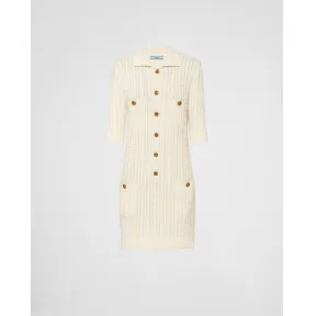 普拉达/Prada 绞花针织棉质迷你连衣裙 23959-1204-F0304