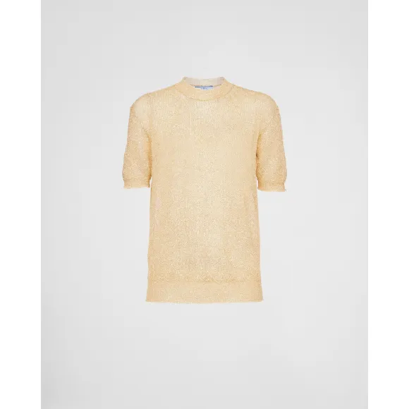 普拉达/Prada 金银线织物圆领毛衣 P24T1R-116F-F0056