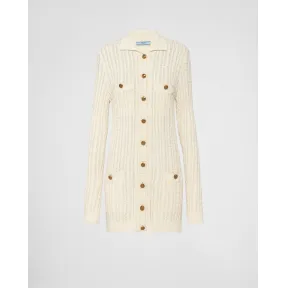 普拉达/Prada 绞花针织棉质迷你连衣裙 P25L81-1204-F0304