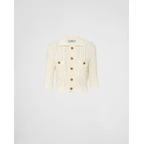 普拉达/Prada 绞花针织棉质毛衣 P25L82-1204-F0304