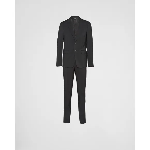 普拉达/Prada 单排扣羊毛和马海毛套装 UAF420-D39-F0002