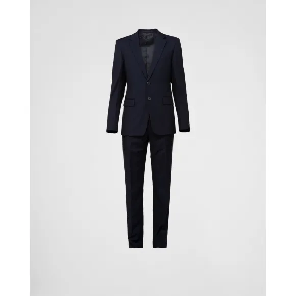 普拉达/Prada 单排扣羊毛和马海毛套装 UAF420-D39-F0008