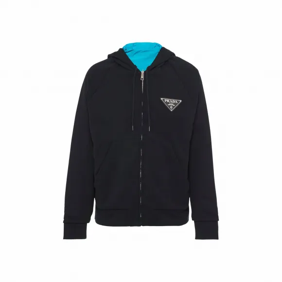 普拉达/Prada Oversize 可双面穿连帽衫 UJL117-1WM2-F0002