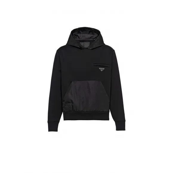 普拉达/Prada 尼龙细节连帽衫 UJL172-1YFJ-F0806